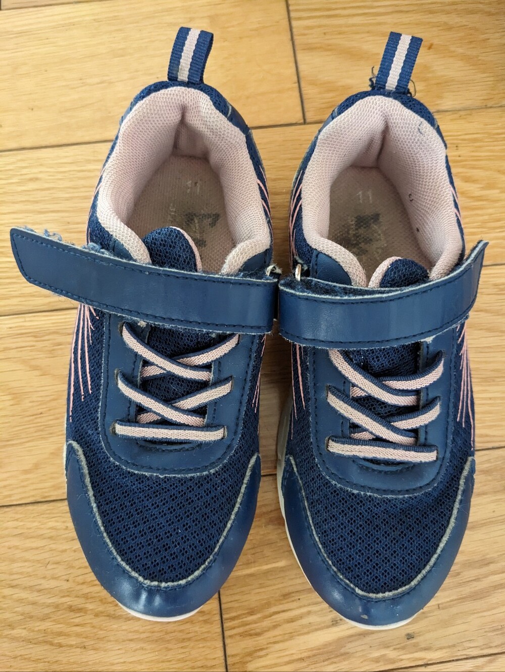 Kids Navy and Light Pink Athletic Sneakers - Comfortable Everyday Shoes
